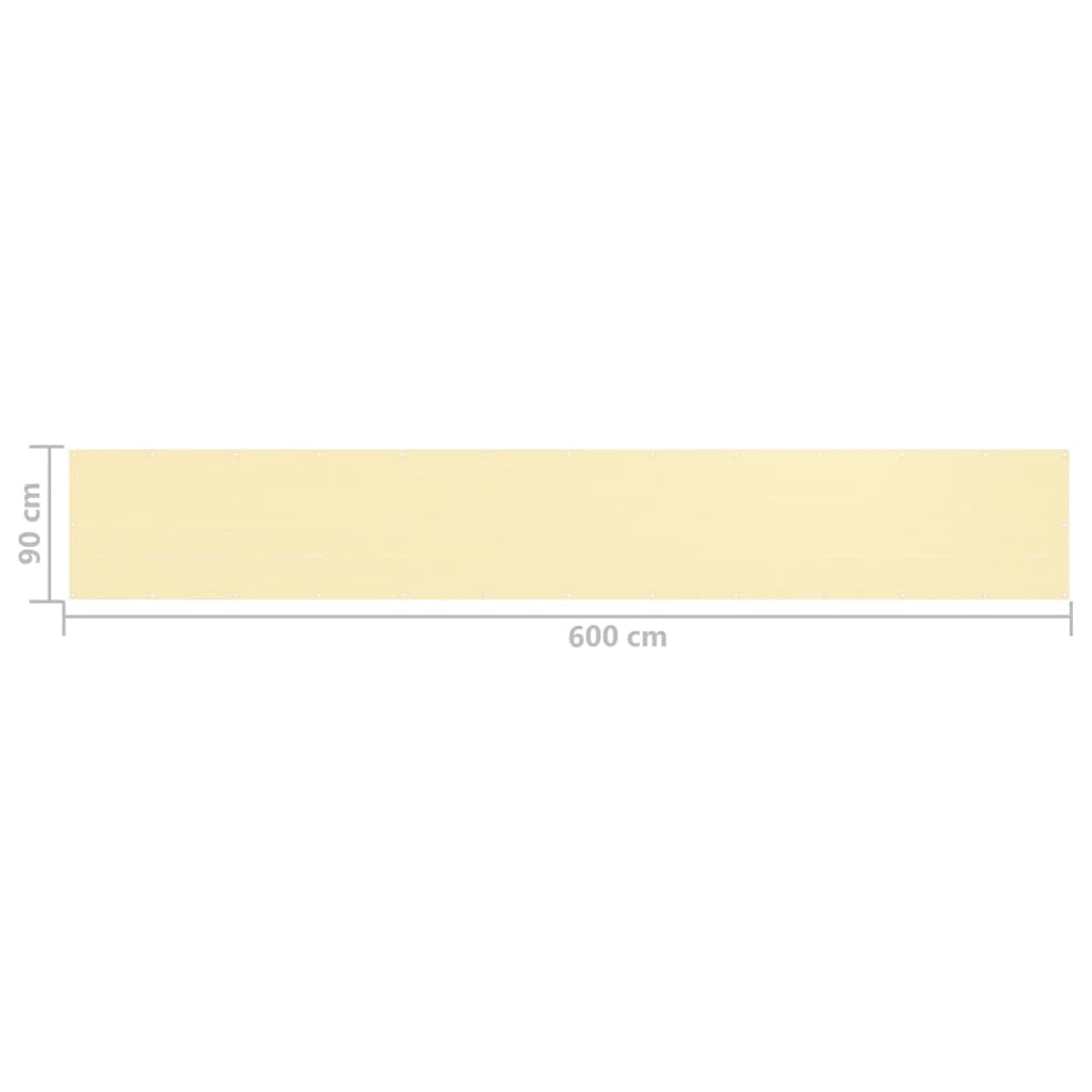 Vidaxl Toldo Para Balcón Hdpe Beige 90x600 Cm_2
