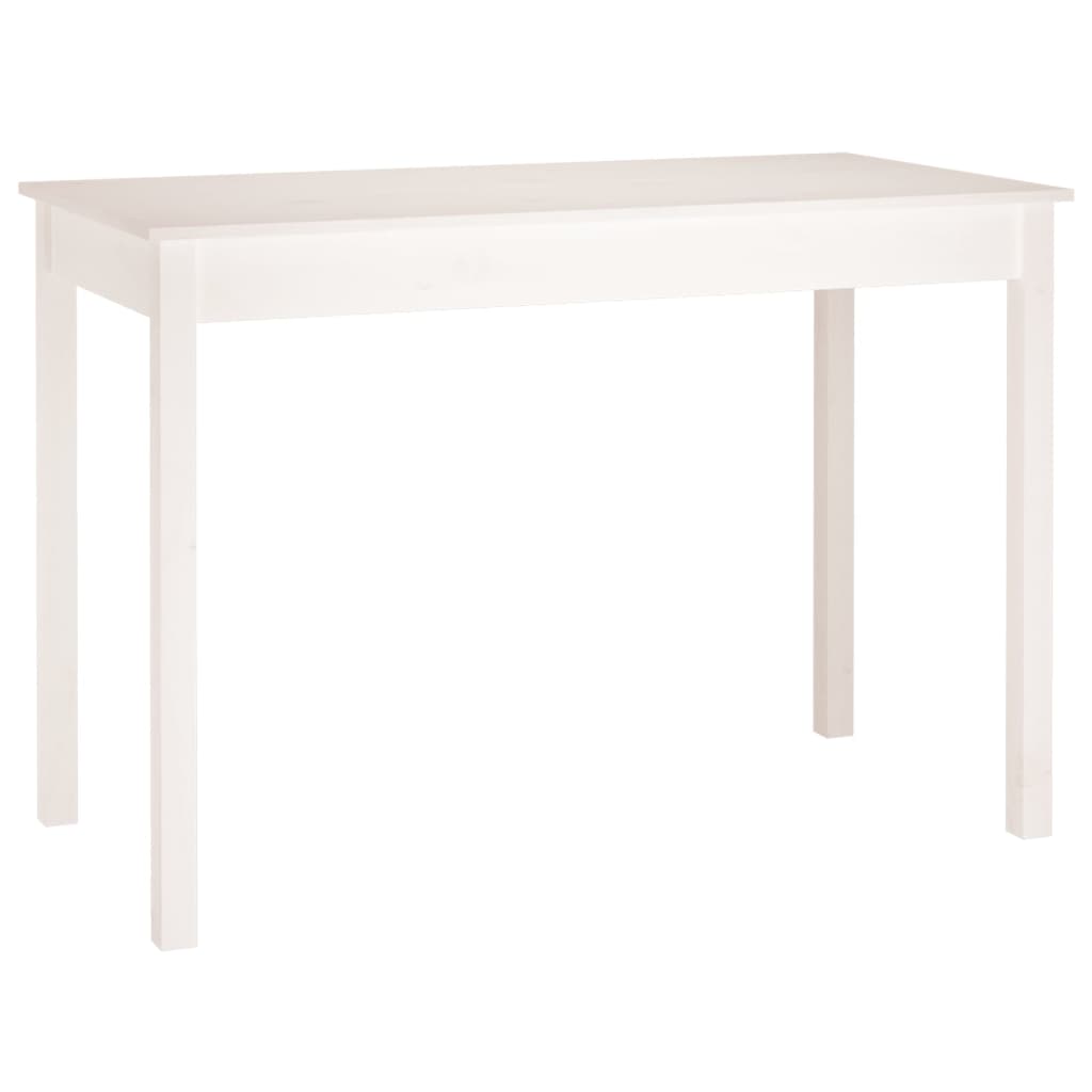 Mesa De Comedor Madera Maciza De Pino Blanca 110x55x75 Cm_0