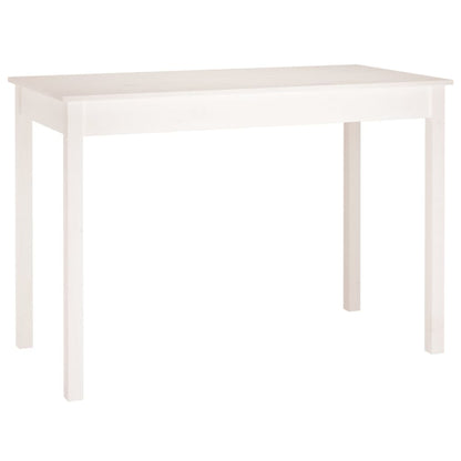 Mesa De Comedor Madera Maciza De Pino Blanca 110x55x75 Cm_0