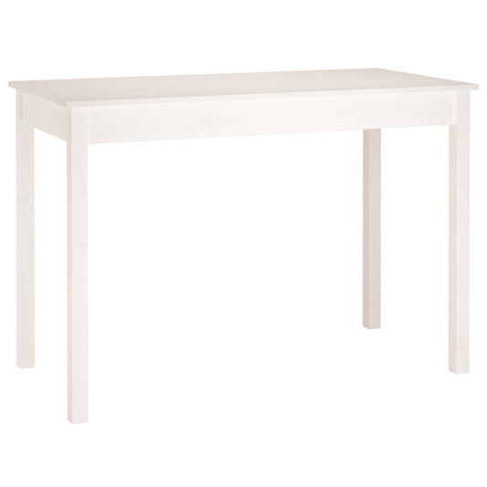 Mesa De Comedor Madera Maciza De Pino Blanca 110x55x75 Cm_0