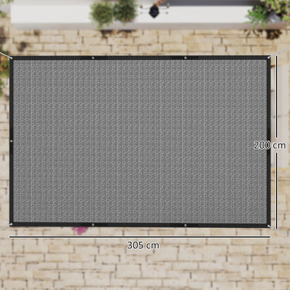 Outsunny Toldo Vela De Sombra Rectangular 3x2 M Protección Solar 65% Negro_2