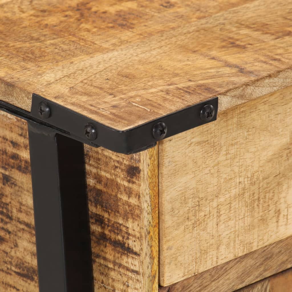 Mesita De Noche Madera Maciza De Mango 40x30x42 Cm_4