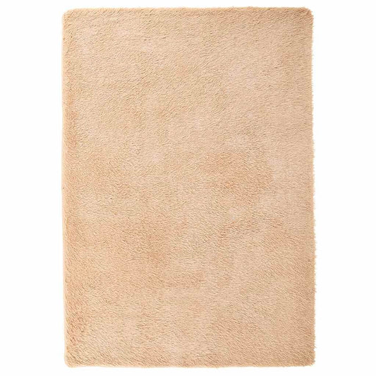 Vidaxl Alfombra Peluda De Pelo Largo Navarra Beige 160x230cm Poliéster_0