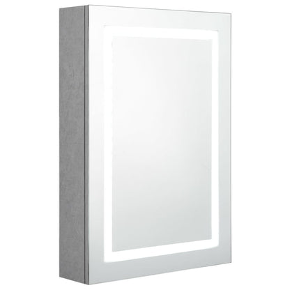 Armario De Baño Con Espejo Y Led Gris Hormigón 50x13x70 Cm_1