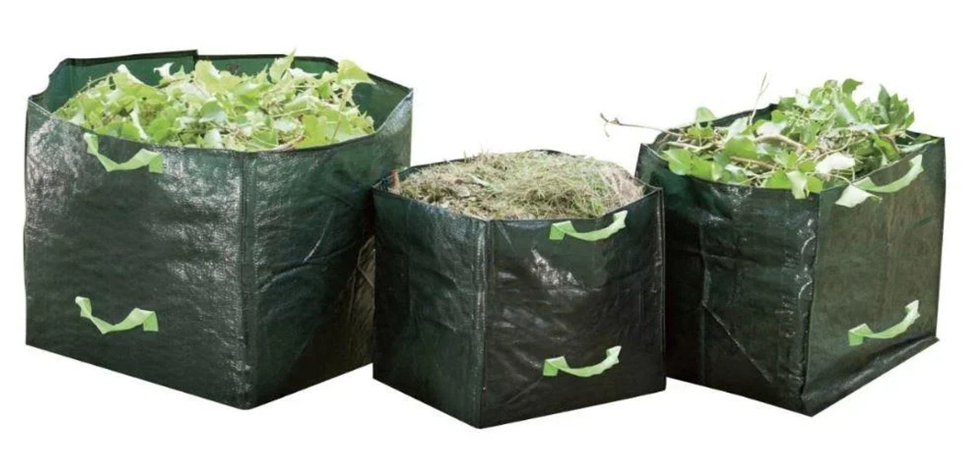 Pack 3 Sacos Jardín 70-170l Verde Pe Resistente Para Residuos Ramas Y Compost_0