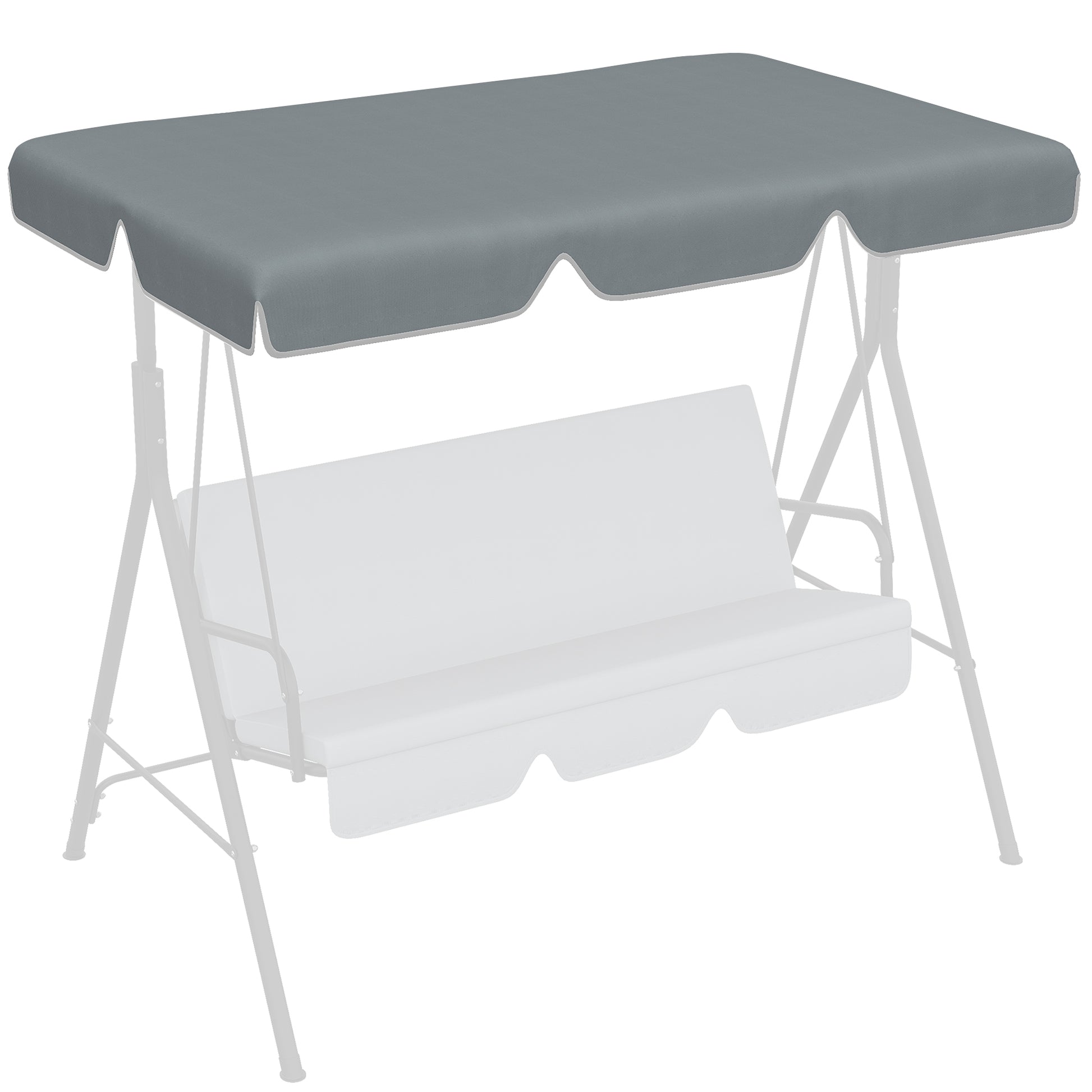 Outsunny Toldo De Repuesto Para Columpio De 2/3 Plazas 192x144 Cm Gris Oscuro_0
