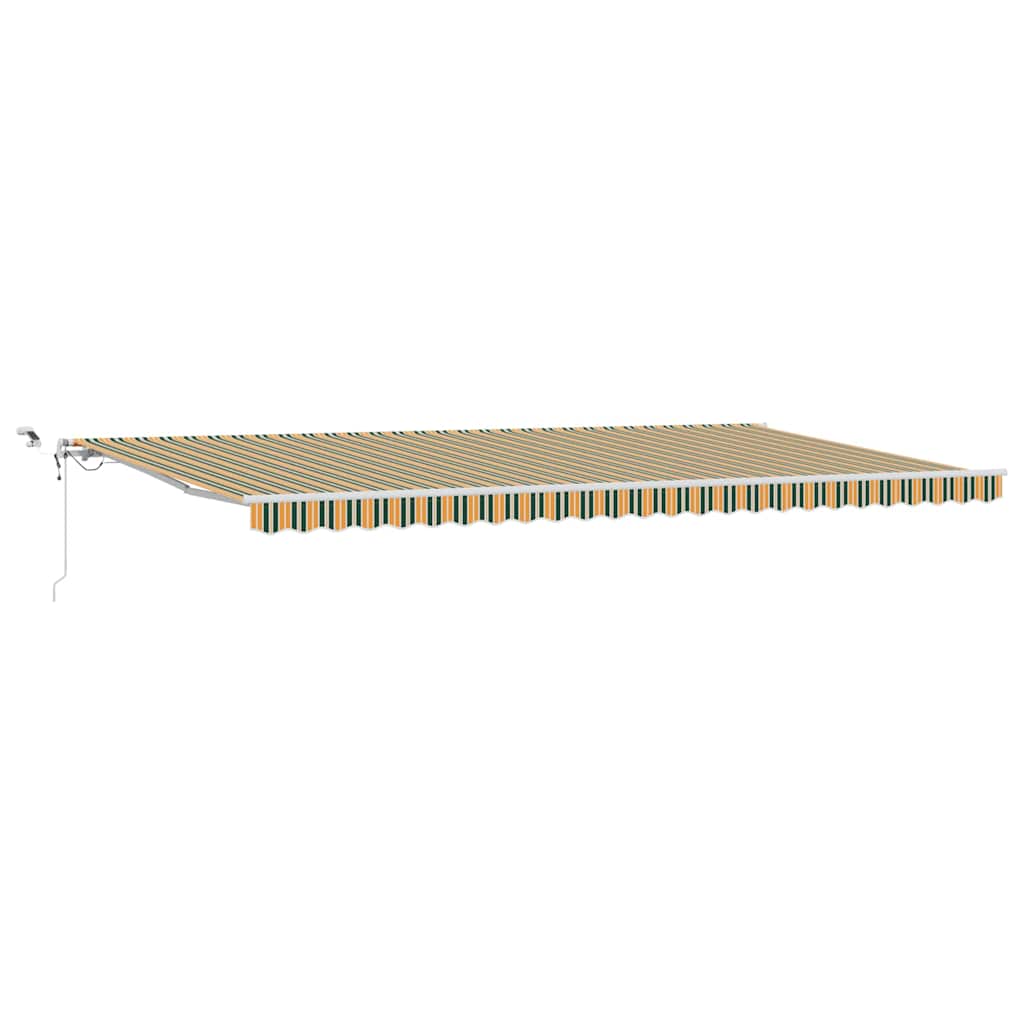 Toldo Retráctil Verde Y Amarillo 600 X 300 Cm Poliéster_0