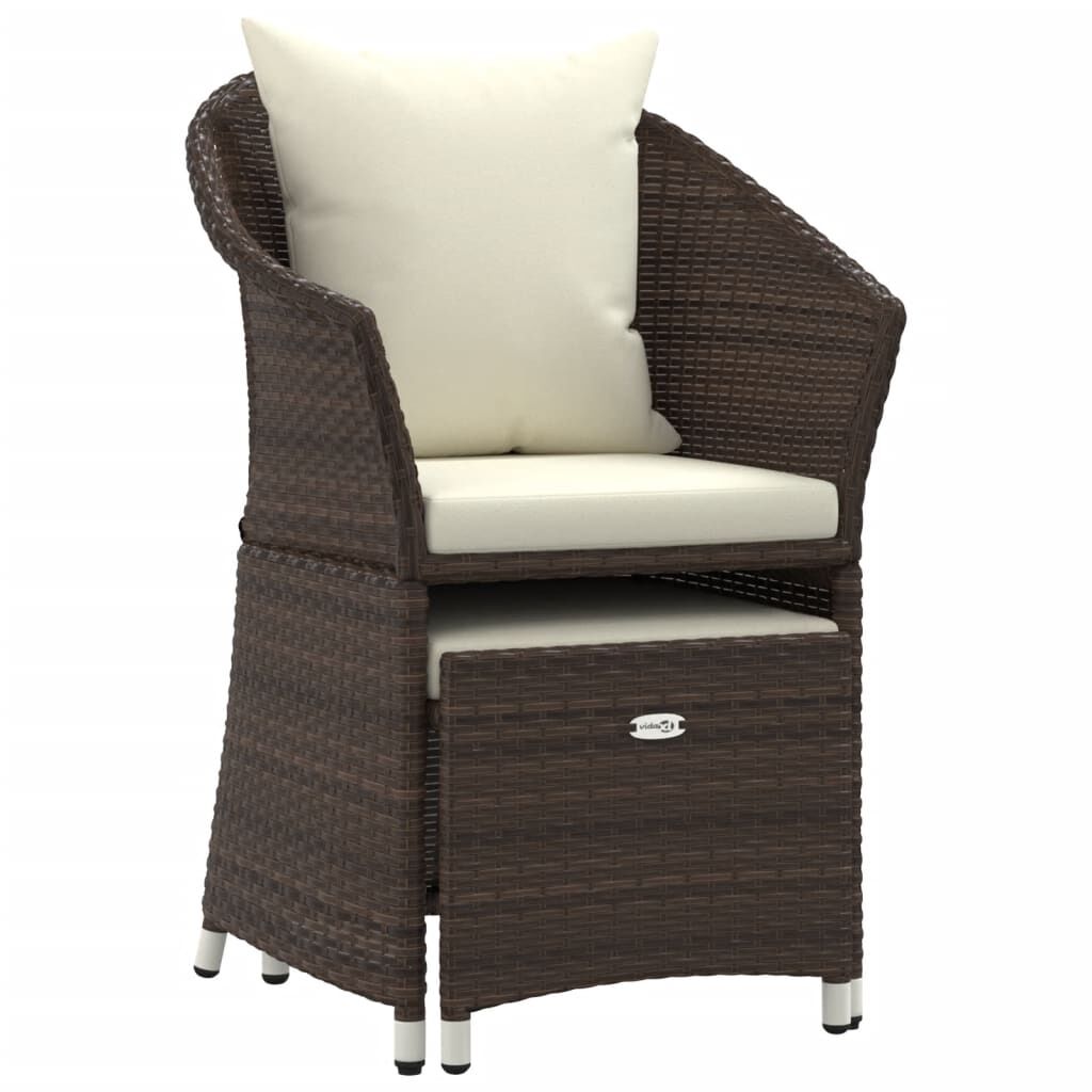 Vidaxl Set Muebles De Jardín 2 Piezas Y Cojines Ratán Sintético Marrón_3