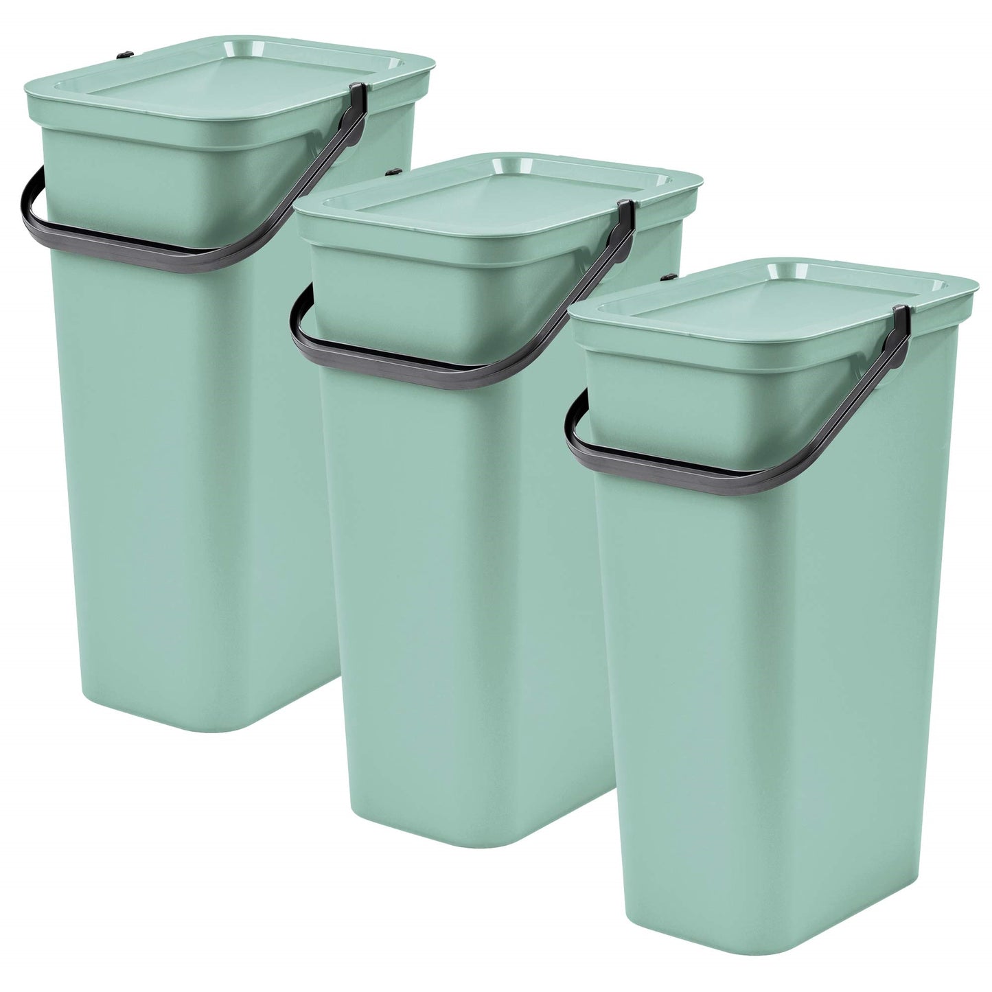 Set De 3 Papeleras moda 40l Salvia Con Asa_0