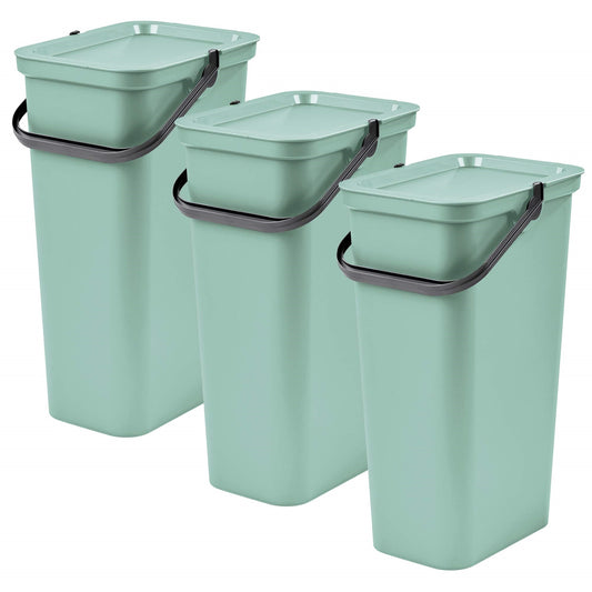 Set De 3 Papeleras moda 40l Salvia Con Asa_0