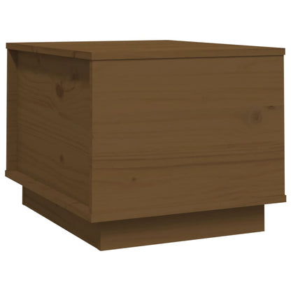 Mesa De Centro Madera Maciza De Pino Marrón Miel 40x50x35 Cm_0