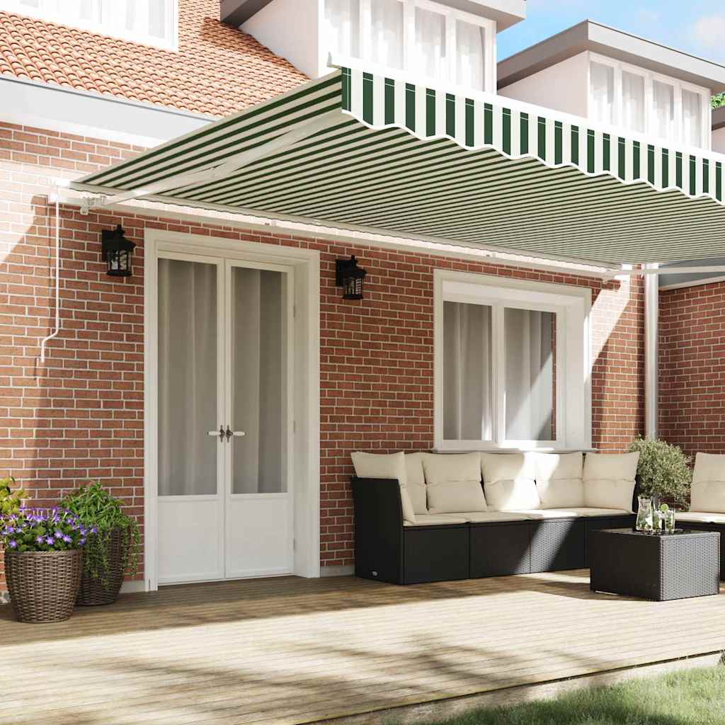 Toldo Retráctil Verde Y Blanco 500 X 300 Cm_2