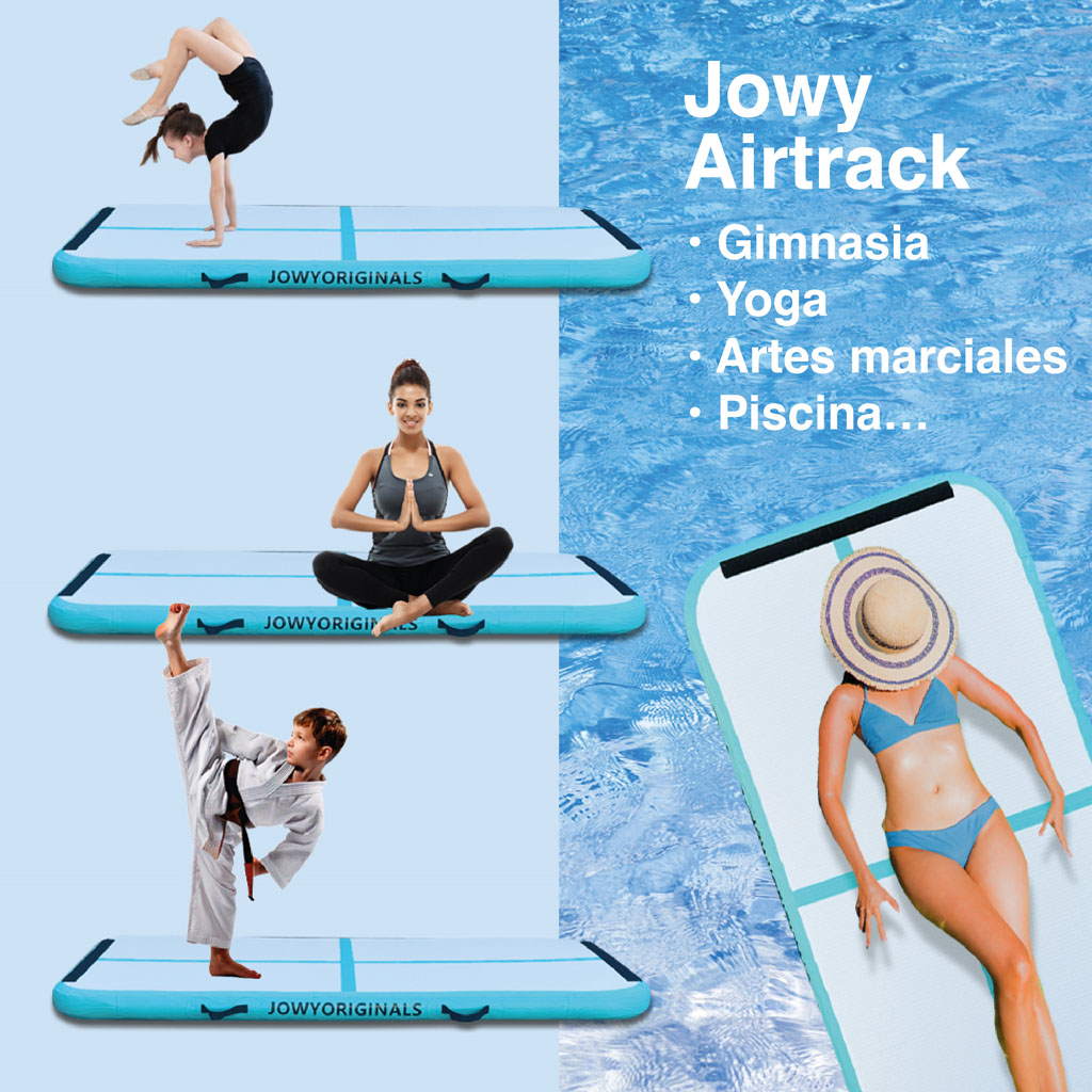 Jowy Airtrack 300x100x10cm Colchoneta Inflable, Color Azul_5