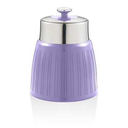 Set 3 Botes Cocina Almacenaje 1,2 L, Plástico Y Acero Inox, Especias, Té ,café, Retro, Vintage Swan Swka1024purn, Morado_2