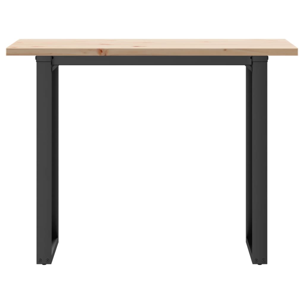 Mesa De Comedor Marco O Madera Maciza Pino Acero 100x50x75,5 Cm_2