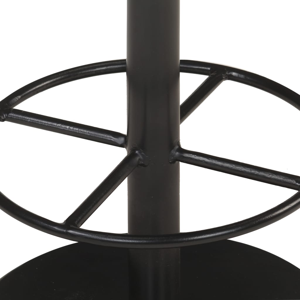 Taburete De Cocina De Cuero Auténtico Negro_2