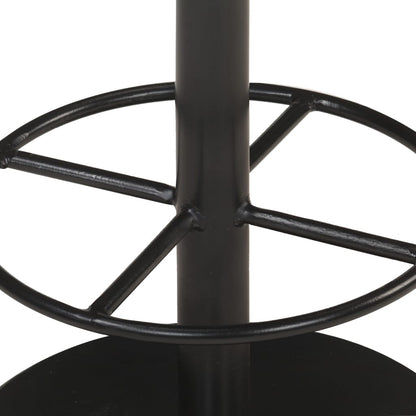 Taburete De Cocina De Cuero Auténtico Negro_2