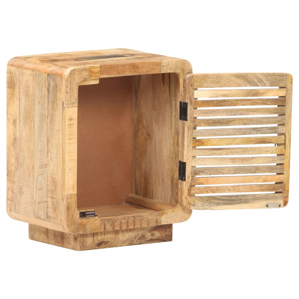 Mesita De Noche De Madera De Mango Rugosa 40x30x50 Cm_0