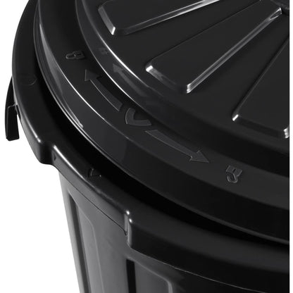 Cubo De Basura / Papelera Polivalente Con Tapa Cerrable, Grande, Plástico Resistente (pp), 23 L, Mats, Grafito