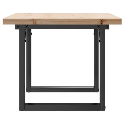 Mesa De Centro Marco O Madera Maciza Pino Y Acero 80x50x40,5 Cm_3