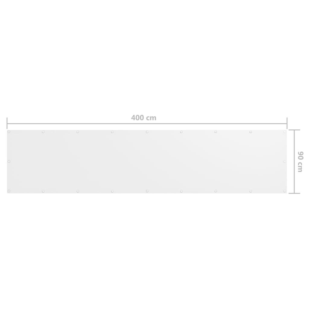 Vidaxl Toldo Para Balcón Tela Oxford Blanco 90x400 Cm_2
