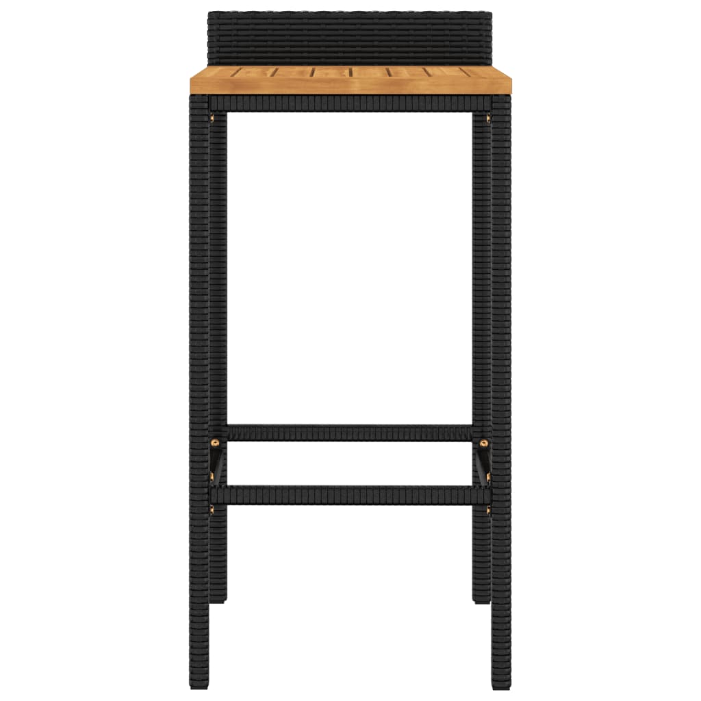 Taburetes Altos 2 Uds Madera De Acacia Y Ratán Sintético Negro_2