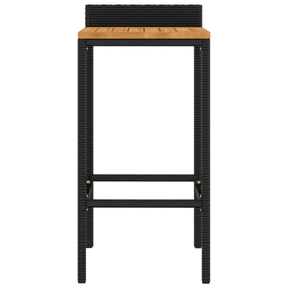 Taburetes Altos 2 Uds Madera De Acacia Y Ratán Sintético Negro_2