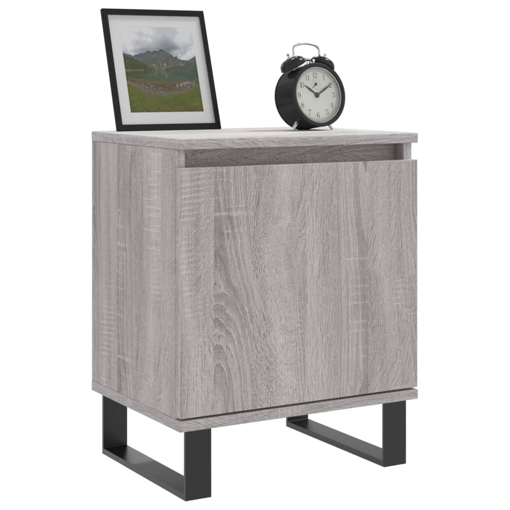 Mesita De Noche Madera De Ingeniería Gris Sonoma 40x30x50 Cm_1