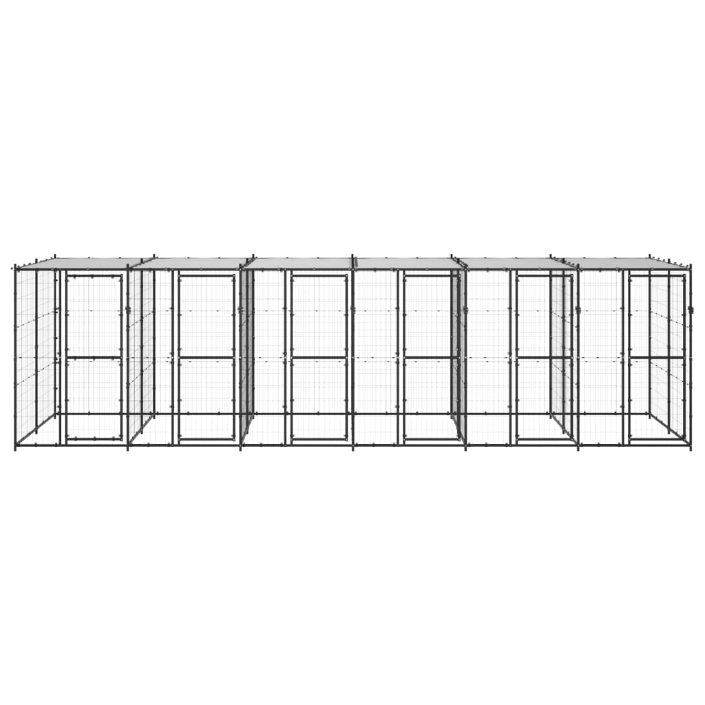 Perrera De Exterior De Acero Con Techo 14,52 M²_0