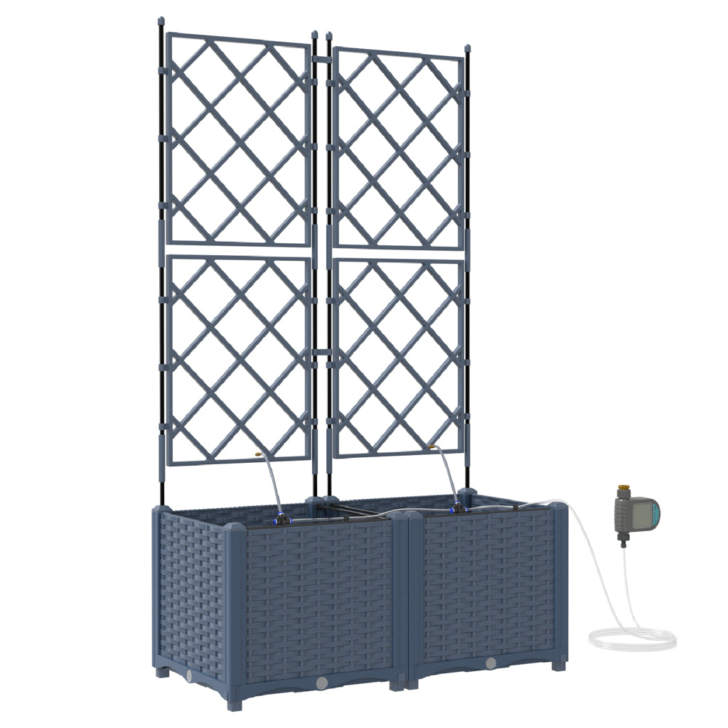 Vidaxl Jardineras Gris 80 X 40 X 142 Cm Acero_0