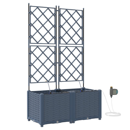Vidaxl Jardineras Gris 80 X 40 X 142 Cm Acero_0