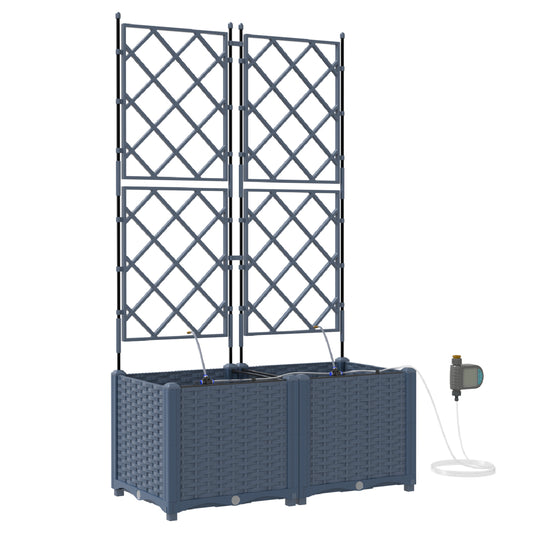 Vidaxl Jardineras Gris 80 X 40 X 142 Cm Acero_0