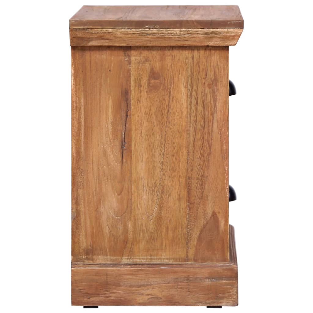 Mesita De Noche Madera De Teca Maciza 40x30x50 Cm_2