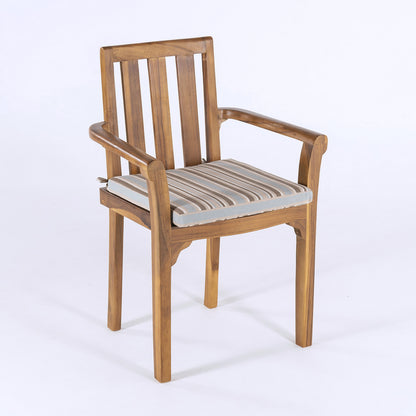 Pack 2 Cojines Para Sillas Y Sillones De Jardín Color Lux Estampado A Rayas, Tamaño 44x44x5 Cm, Repelente Al Agua, Desenfundable_4
