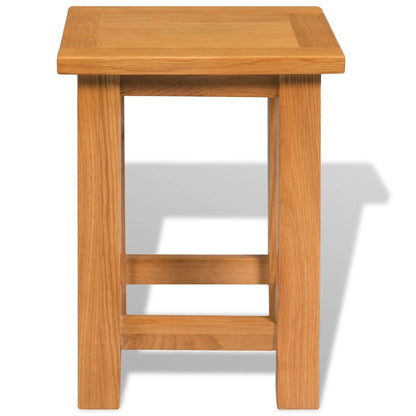 Mesa Auxiliar De Madera Maciza De Roble 27x24x37 Cm_0
