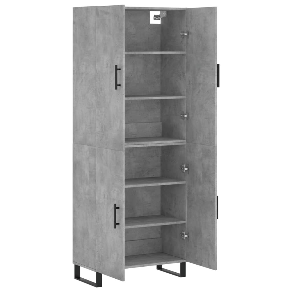 Aparador Alto Madera Contrachapada Gris Hormigón 69,5x34x180 Cm_3
