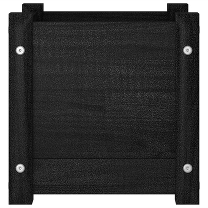 Jardineras 2 Uds Madera Maciza De Pino Negra 31x31x31 Cm_4