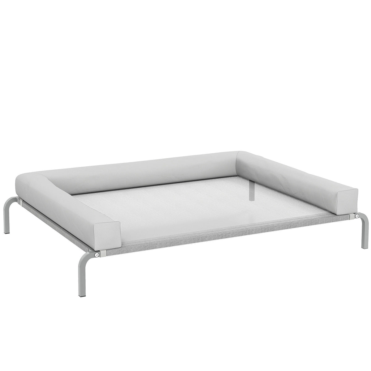 Pawhut Cama Elevada Para Perros Transpirable Con Refuerzos Extraíbles Gris Claro_0