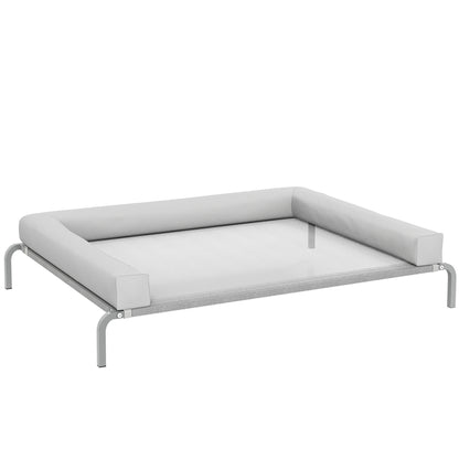 Pawhut Cama Elevada Para Perros Transpirable Con Refuerzos Extraíbles Gris Claro_0