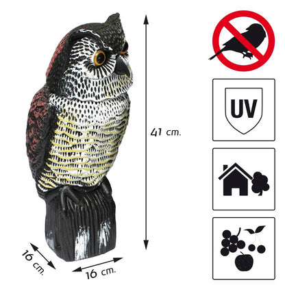 Búho espantapájaros con cabeza giratoria Biotop 41 cm