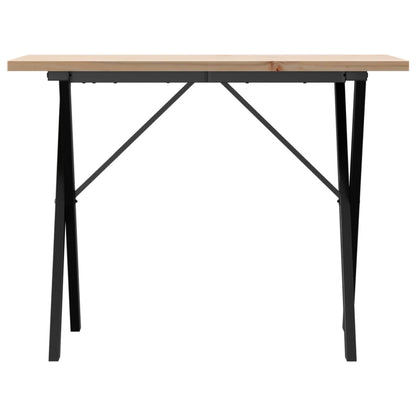 Mesa De Comedor Marco X Madera Maciza Pino Acero 100x50x75,5 Cm_2