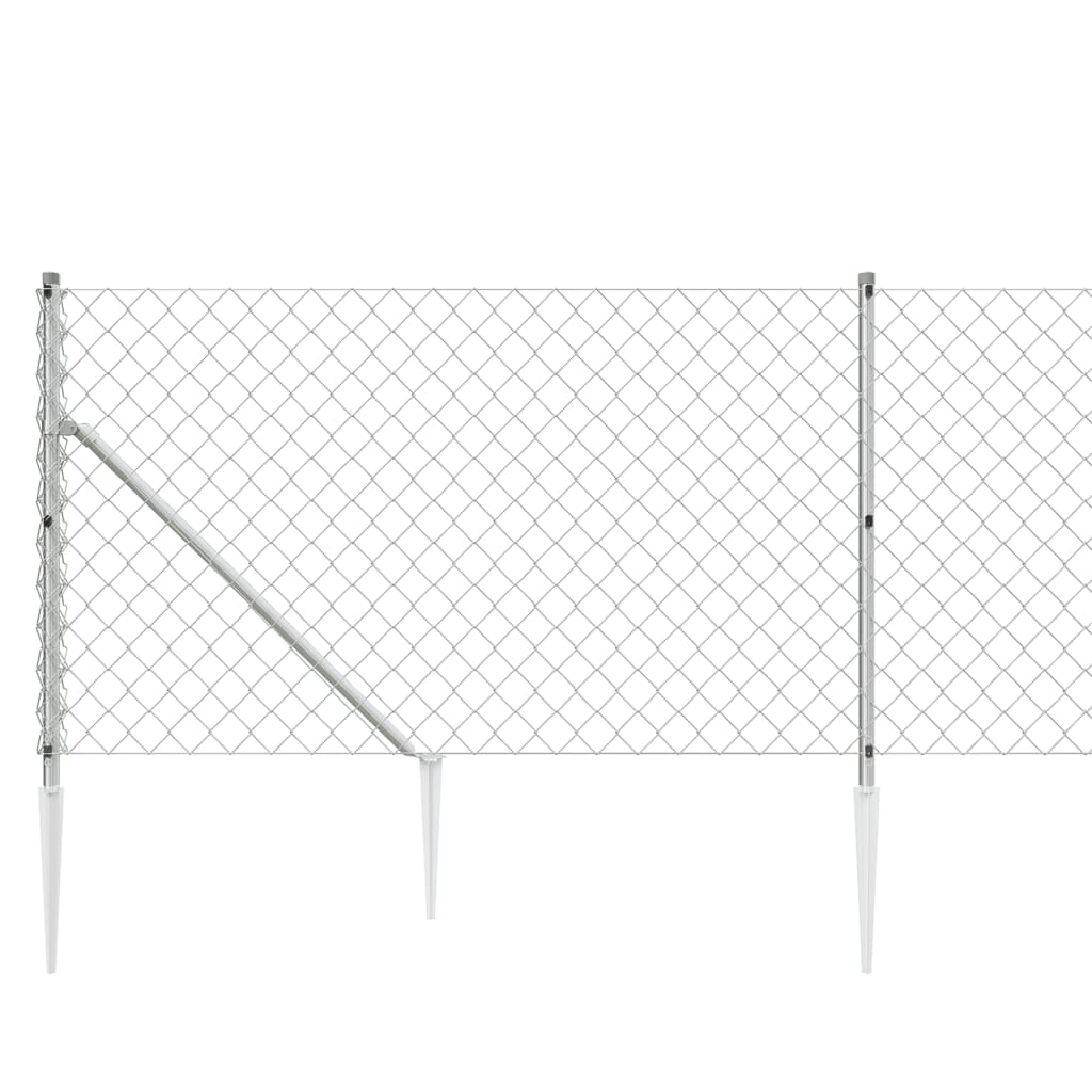 Cerca De Alambre Con Pinchos De Anclaje Plateado 0,8x25 M / Vetonek_4