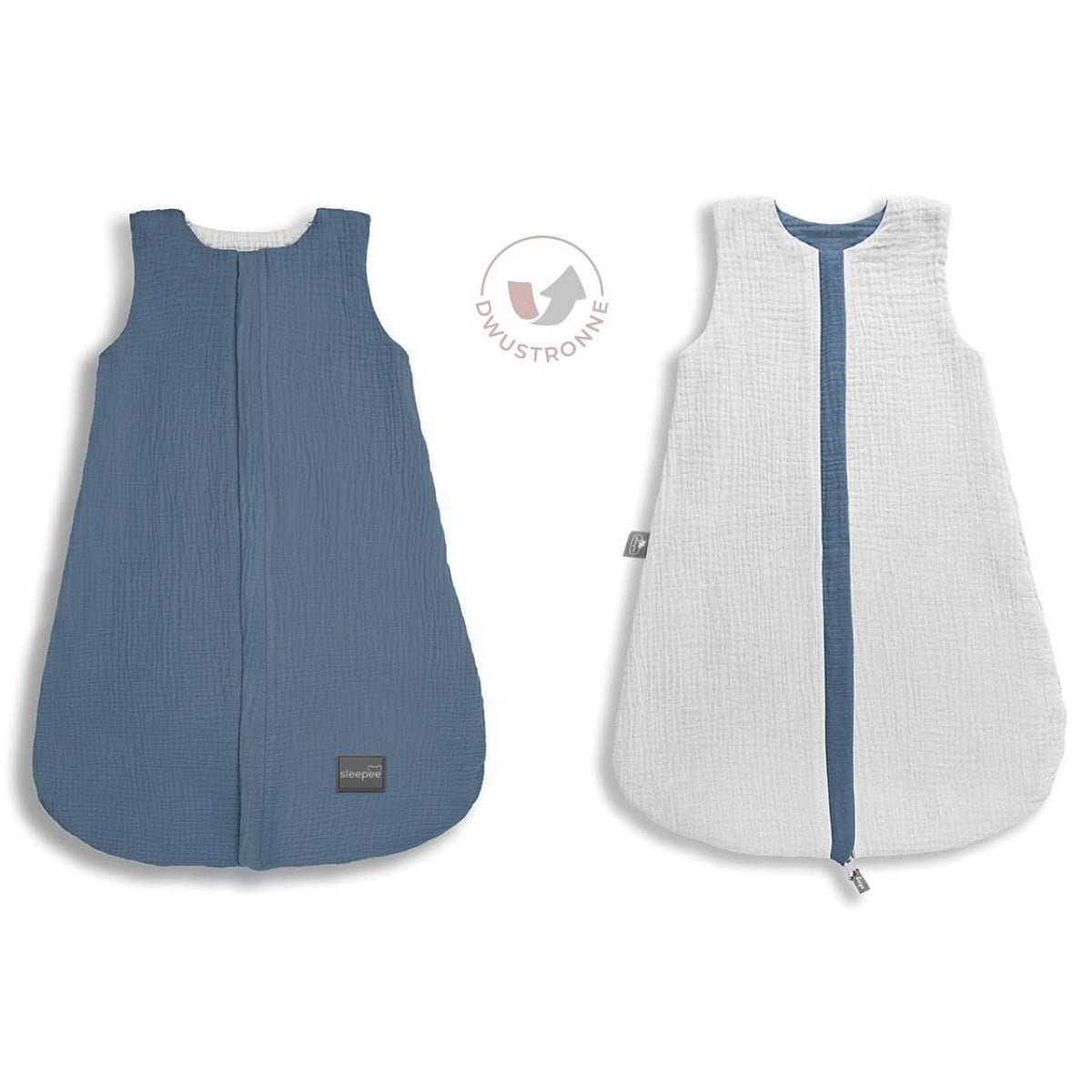 Saco De Dormir Bebe Reversible T-s Muselina 0-4m Petrol