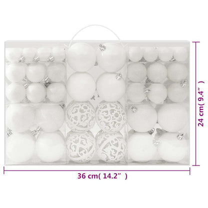 Vidaxl Juego De Bolas De Navidad 100 Piezas Blanco_2