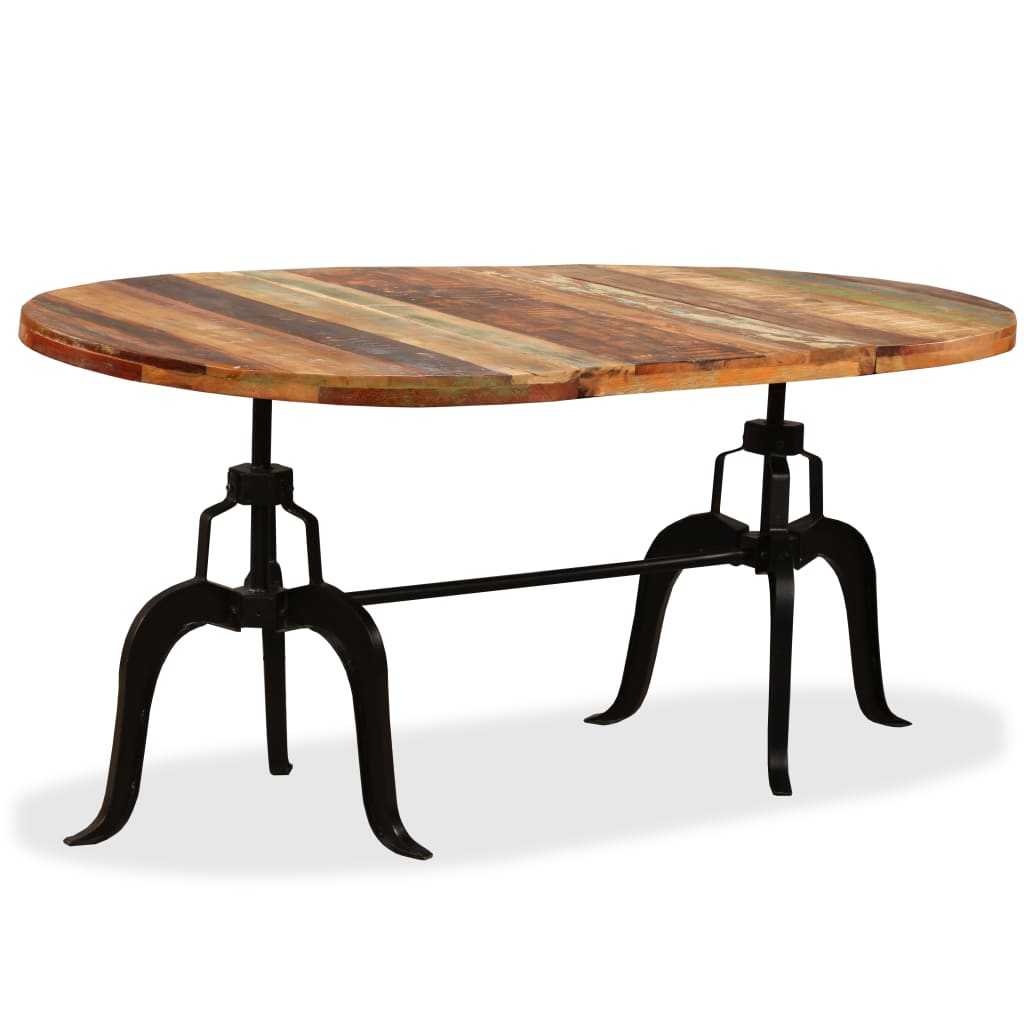 Mesa De Comedor De Madera Maciza Reciclada Y Acero 180 Cm_2