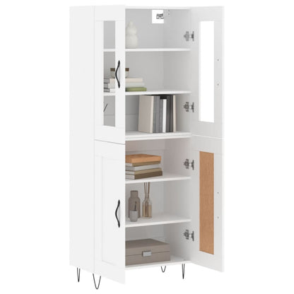 Aparador Alto Madera Contrachapada Blanco 69,5x34x180 Cm_2