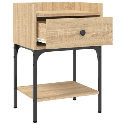 Mesita De Noche Madera De Ingeniería Roble Sonoma 40,5x31x60 Cm_4