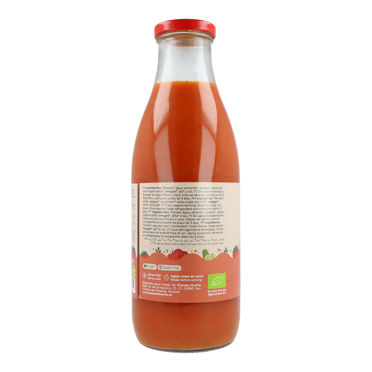 Pack 6x Gazpacho tradicional ECO con AOVE Planeta Huerto 1L