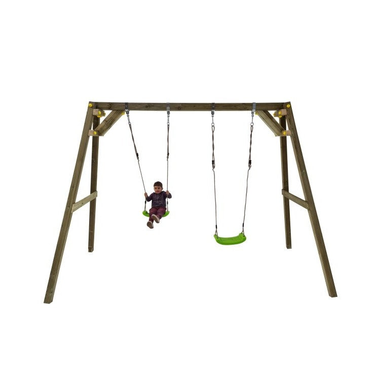 Columpio Doble De Madera Cuadrada Masgames Xylo Xl.