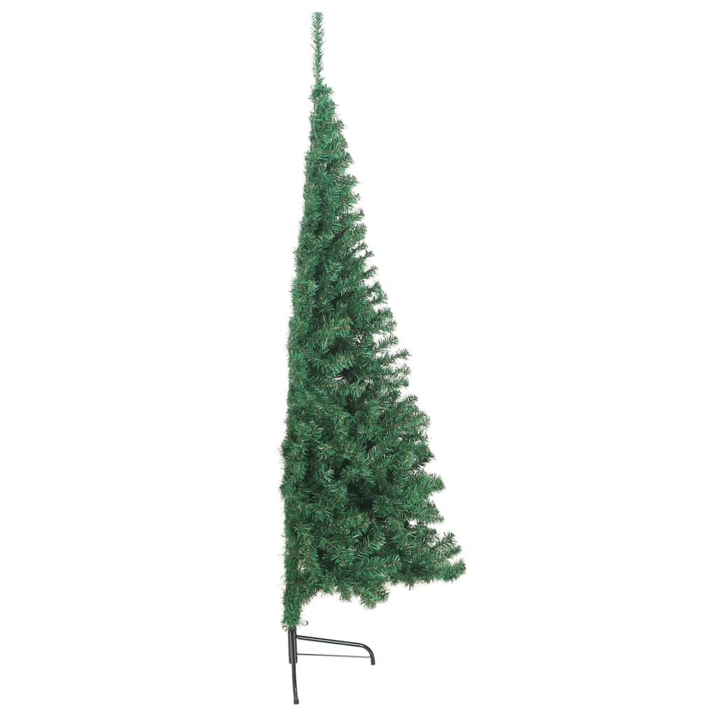 Vidaxl Medio Árbol De Navidad Artificial Con Soporte Pvc Verde 240 Cm_3